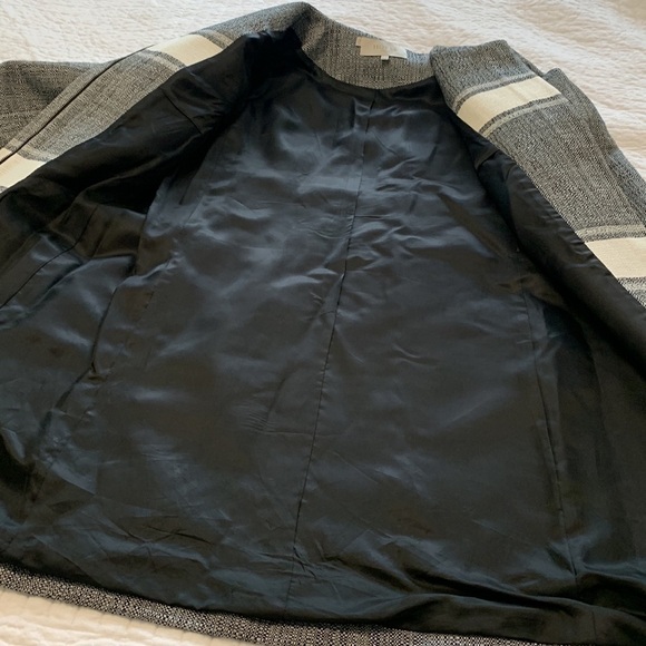 HOBBS LONDON car coat zippered front lined jacket boucle coat grey white size 6 - Picture 10 of 16